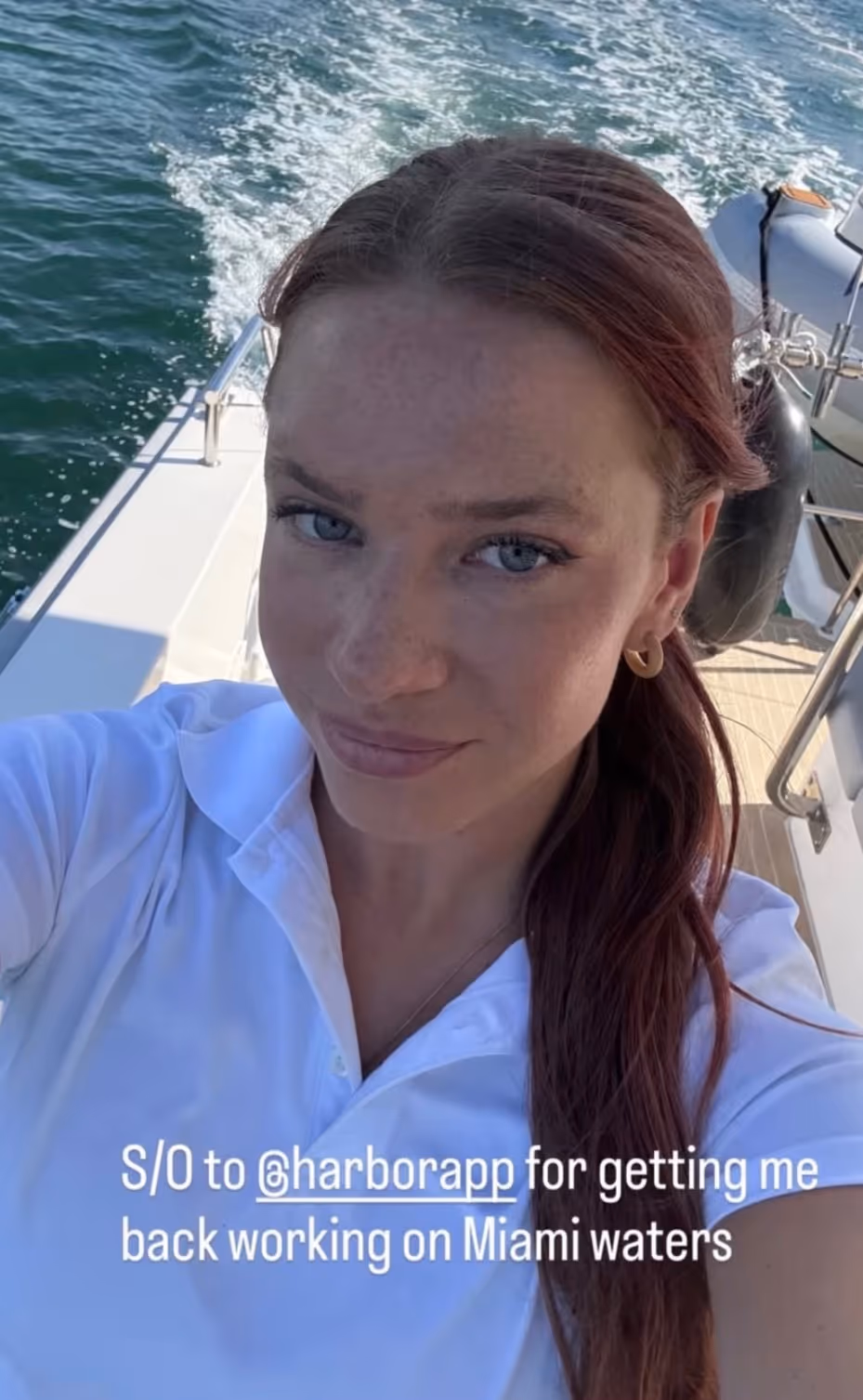 A yacht crew member back at work in Miami after connecting through Harbor